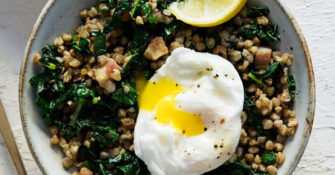 Kasha with Kale and Pancetta