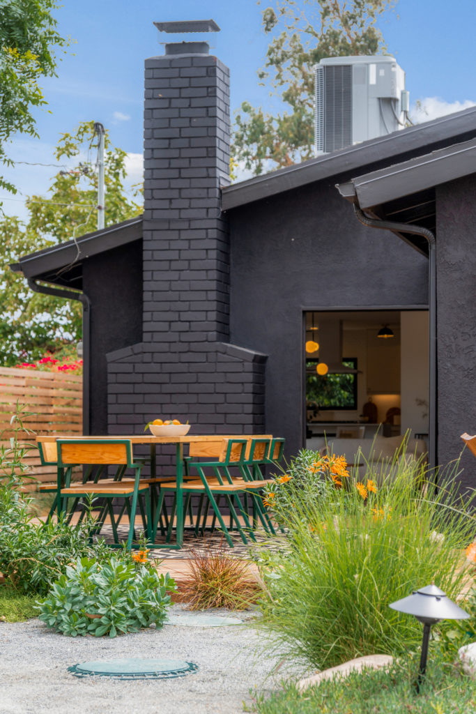 Wood-Plank Patio with Outdoor Dining