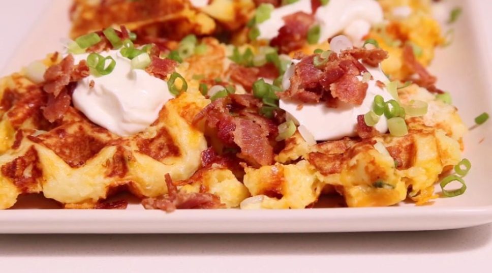 How to Make Cheesy Leftover Mashed Potato Waffles