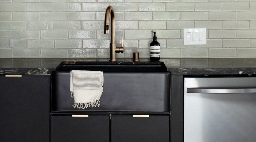 black kitchen cabinets Anne Sage interior design