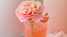 Cocktail with Flower Garnish