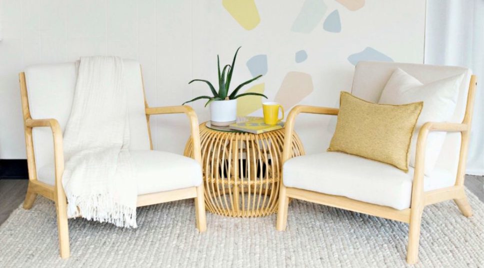 This Pretty Pastel Terrazzo Wall Is the Easiest-Ever DIY