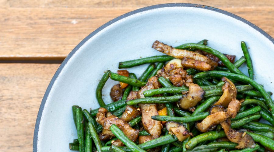 Long Beans with Pork Belly