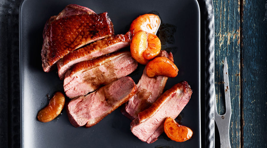 Crispy Duck Breasts with Balsamic-Glazed Tangerines (1213)