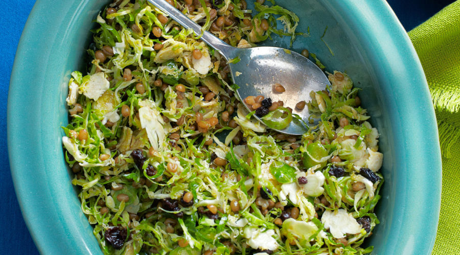 Brussel Sprouts and Wheat Berry Slaw with Smoked Paprika Dressing