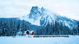 Emerald Lake Lodge in B.C.covered in snow