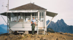 Jim Henterly in Front of Desolation Peak' Fire Tower