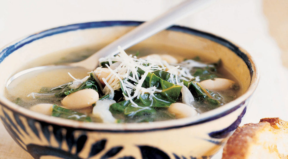 Warming soup of white beans and chard