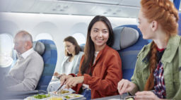 Airplane Passengers Eating