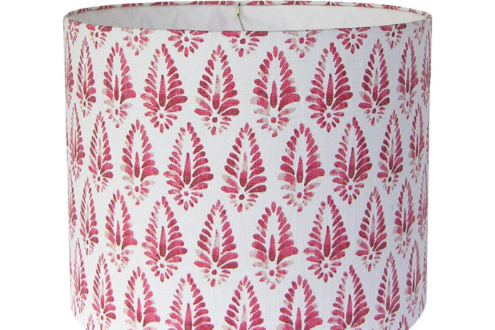 No 5 Drum Lampshade Indian Hand Block Printed Cotton Paisley Patterned Textile