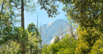 Person standing on wooden bridge on one of the best hike in Yosemite, Vernal Fall