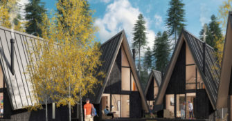 A rendering of the A-Frame Club planned for Winter Park, Colorado