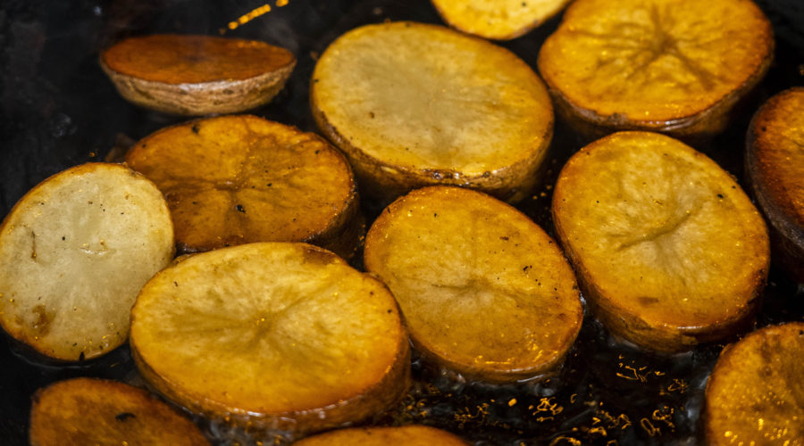 Golden brown delicious potatoes from Bacanora