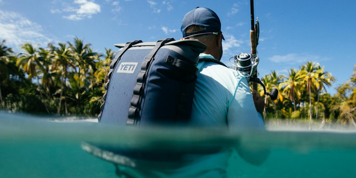Fisherman Yeti cooler underwater