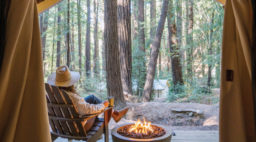 Glamping tent with firepit at Ventana Big Sur