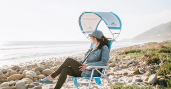 GCI Outdoor Big Surf Chair with Sunshade on the beach