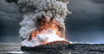 A volcanic eruption in Hawaii