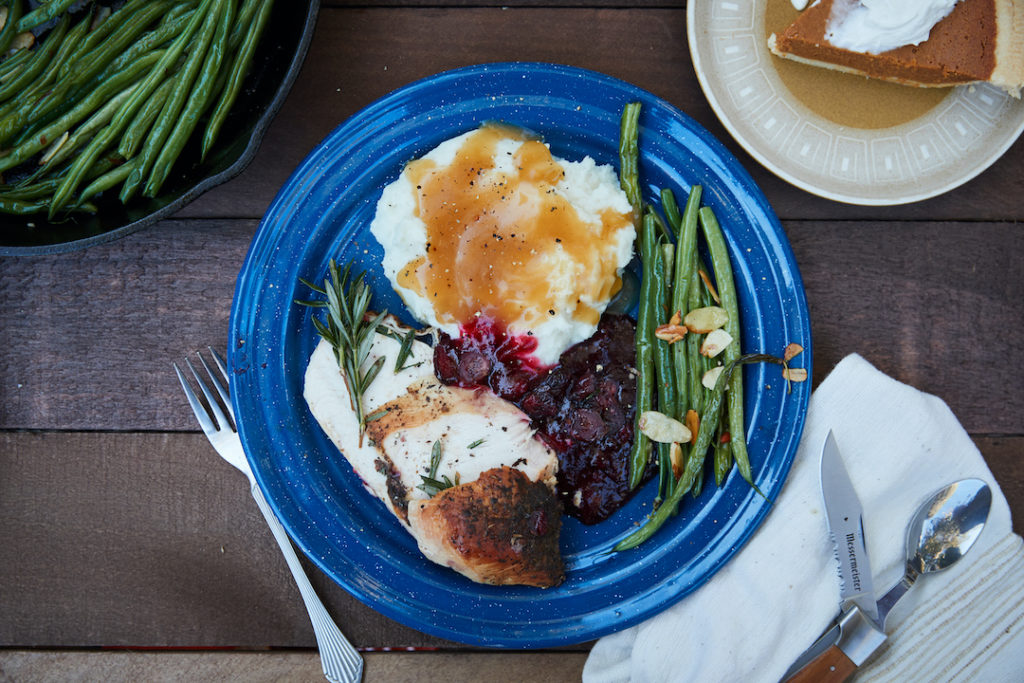 Turkey and all the fixins can be made ahead and enjoyed in the outdoors with tips from Adventure Chef Adam Glick