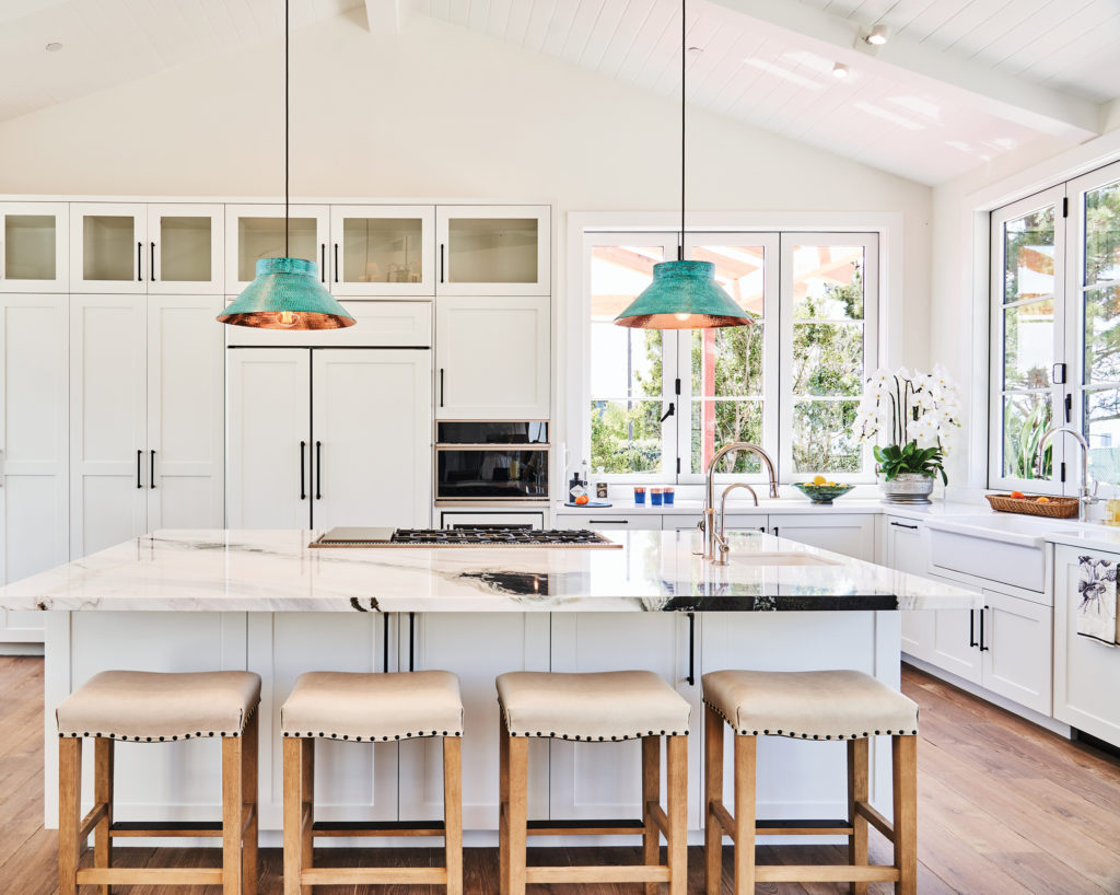 White kitchen with island