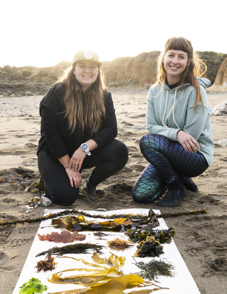 Kelpful's Caroline Skae and Melissa Hanson with seaweed