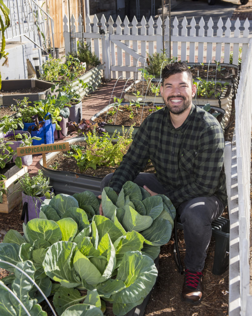 Epic Gardening's Kevin Espiritu in his garden