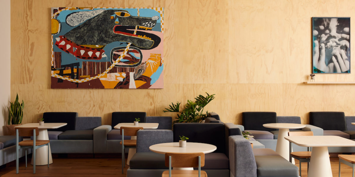 Striking artwork from local creatives adorns the walls at the new Line Hotel SF
