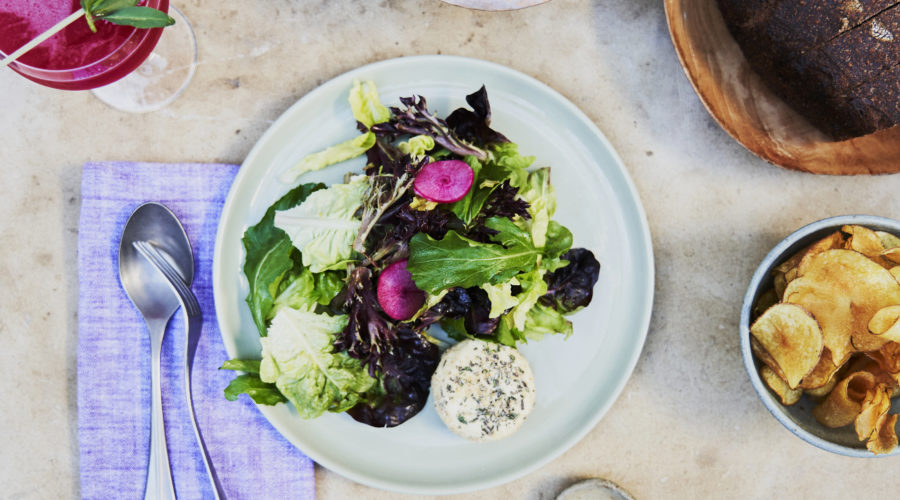 Lulu Alice Waters Baked Goat Cheese Mixed Greens salad recipe 9312