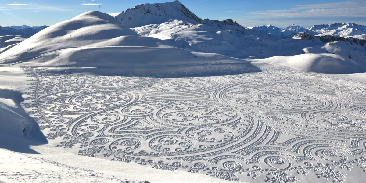 This Artist Uses Snowshoes to Carve Massive, Ephemeral Artworks into the Snow