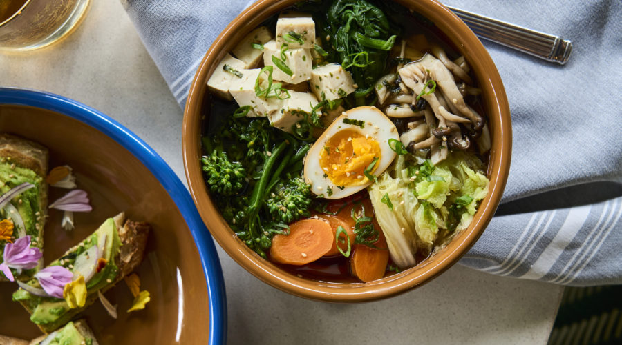 Chef Gabriel Woo's Udon Nabemono and avocado toast