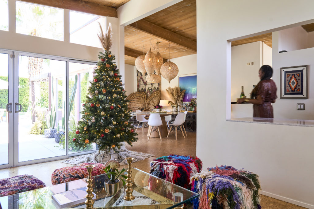 Palm springs holiday-decorated home