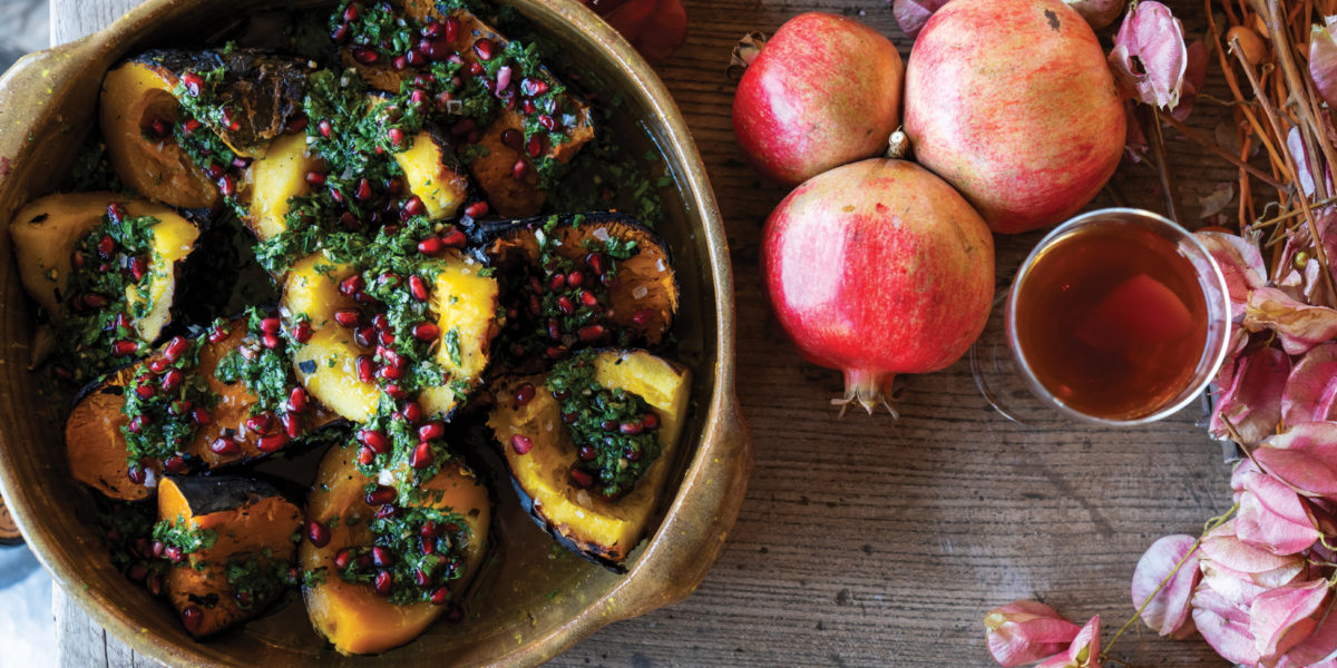 Heirloom Pumpkin with Pomegranate Sauce Recipe Sunset Magazine