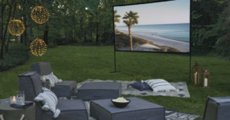 Outdoor movie screen and setup