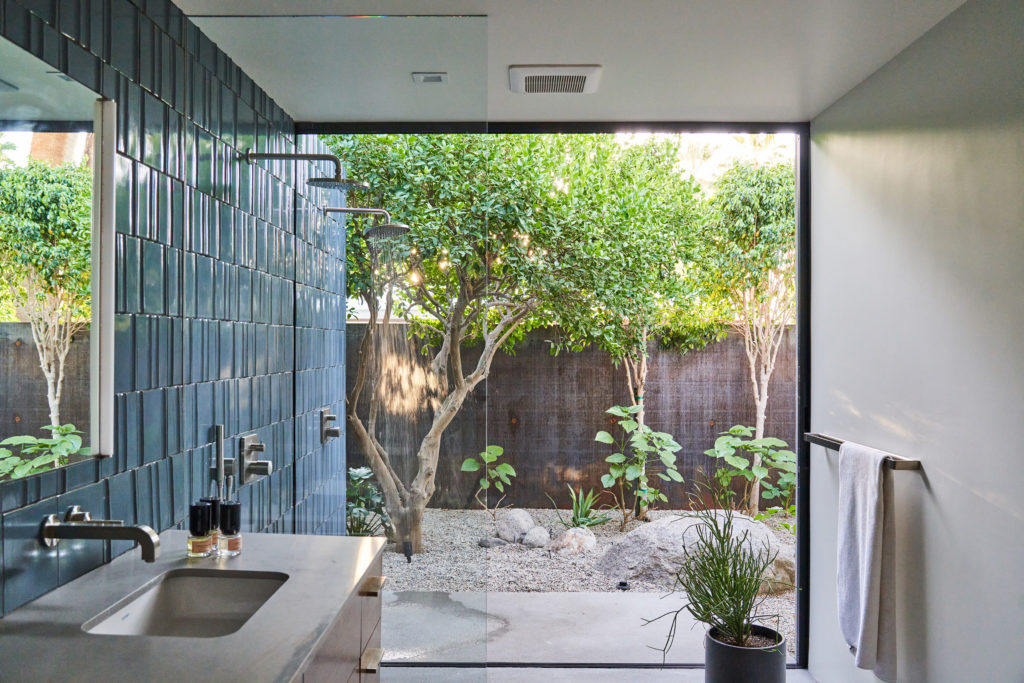 Indoor/outdoor shower