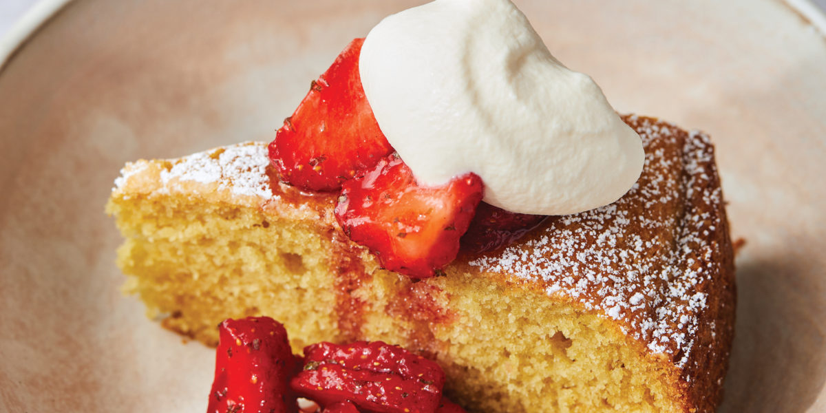 Buttermilk Cake with Strawberries Recipe - Sunset Magazine