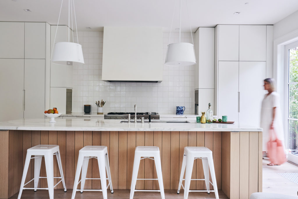 white kitchen with island in San Francisco