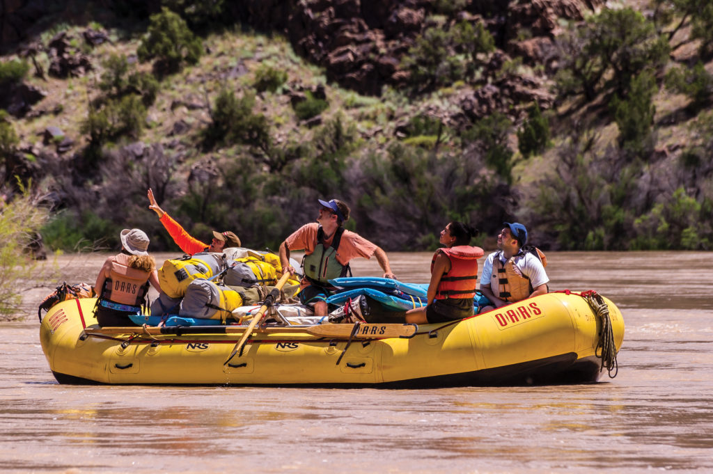 Rafting along Colorado River in Utah