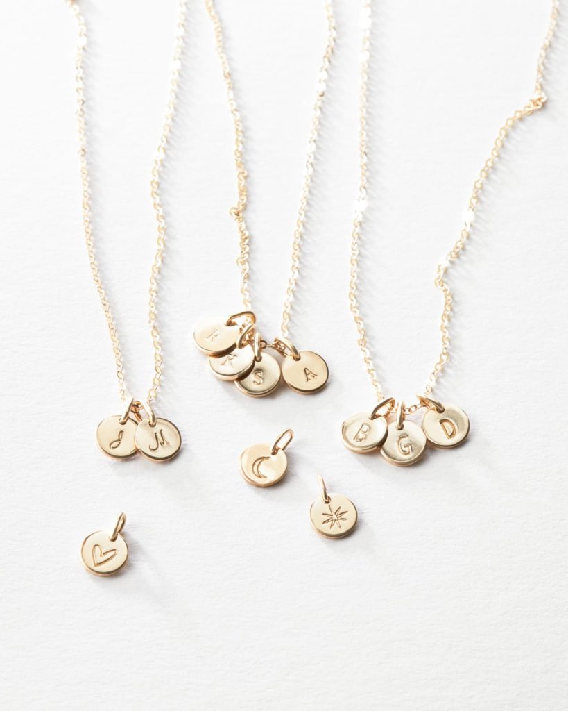 gldn tiny initial necklace