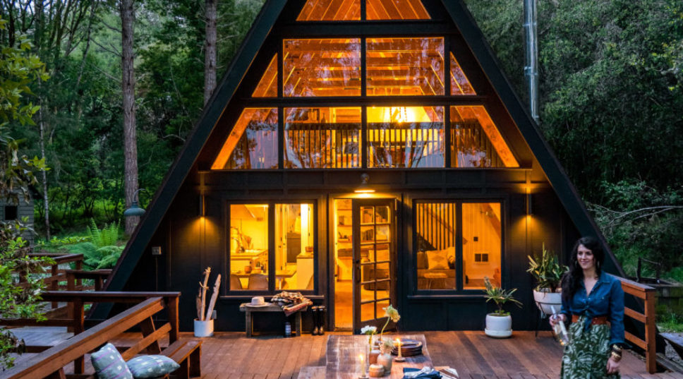 This A-Frame in the West Marin Woods Is a Modern-Boho Paradise