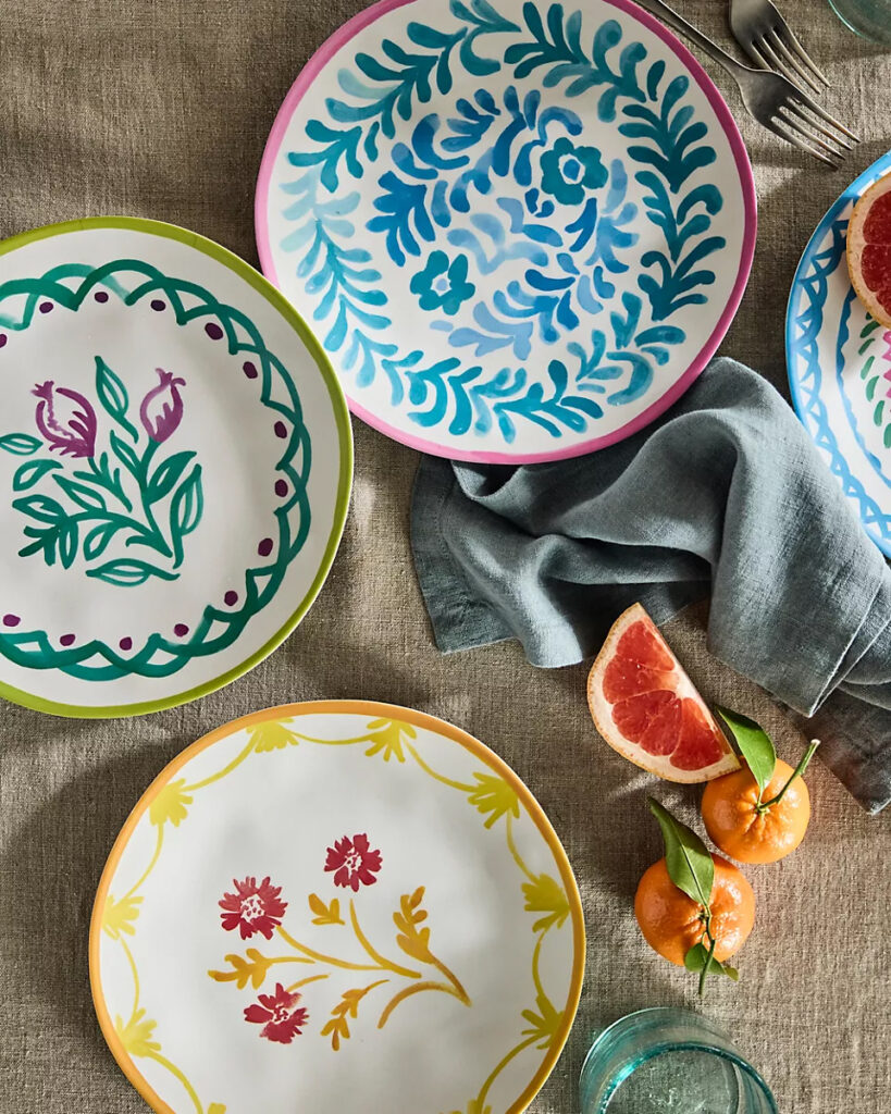 Anthropologie Summer Garden Melamine Plates
