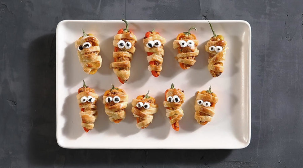 How to Make Stuffed Pepper Mummies