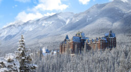 Fairmont Banff Springs Hotel Exterior in Winter