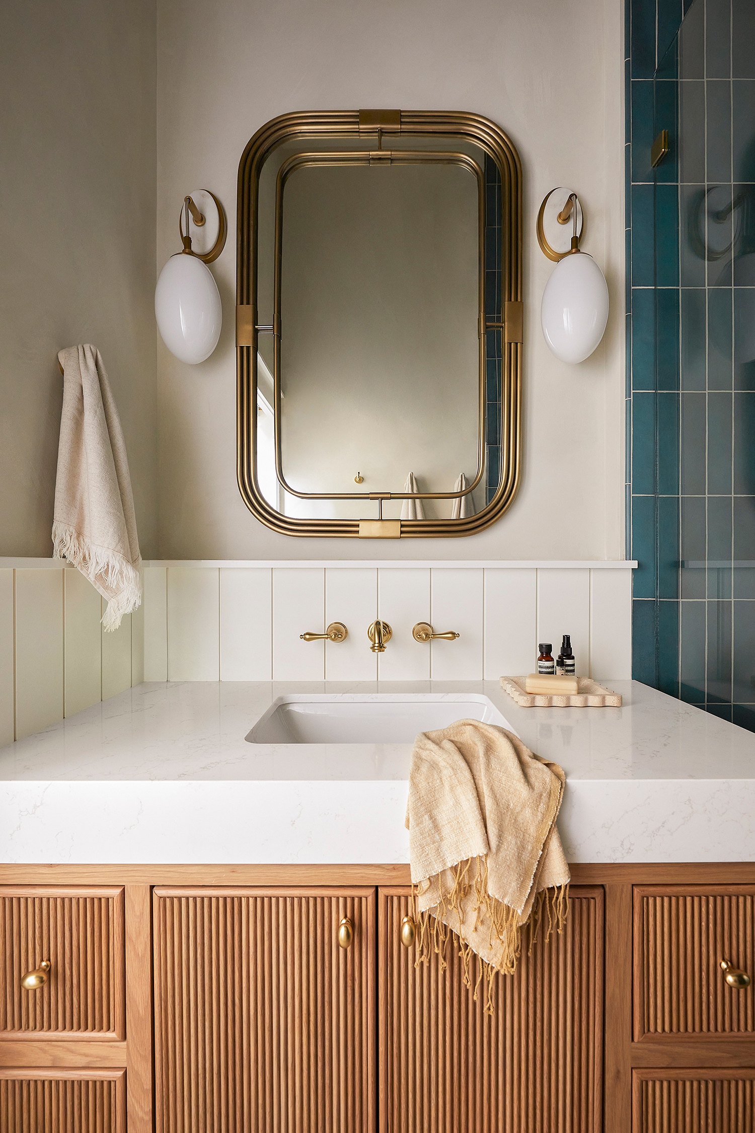Bathroom Vanity in Montana Boathouse by Adrian Dagli Interior Wanderer
