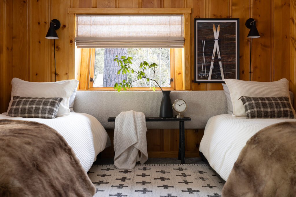 Bedroom Lake Tahoe Cabin by Yen Collective