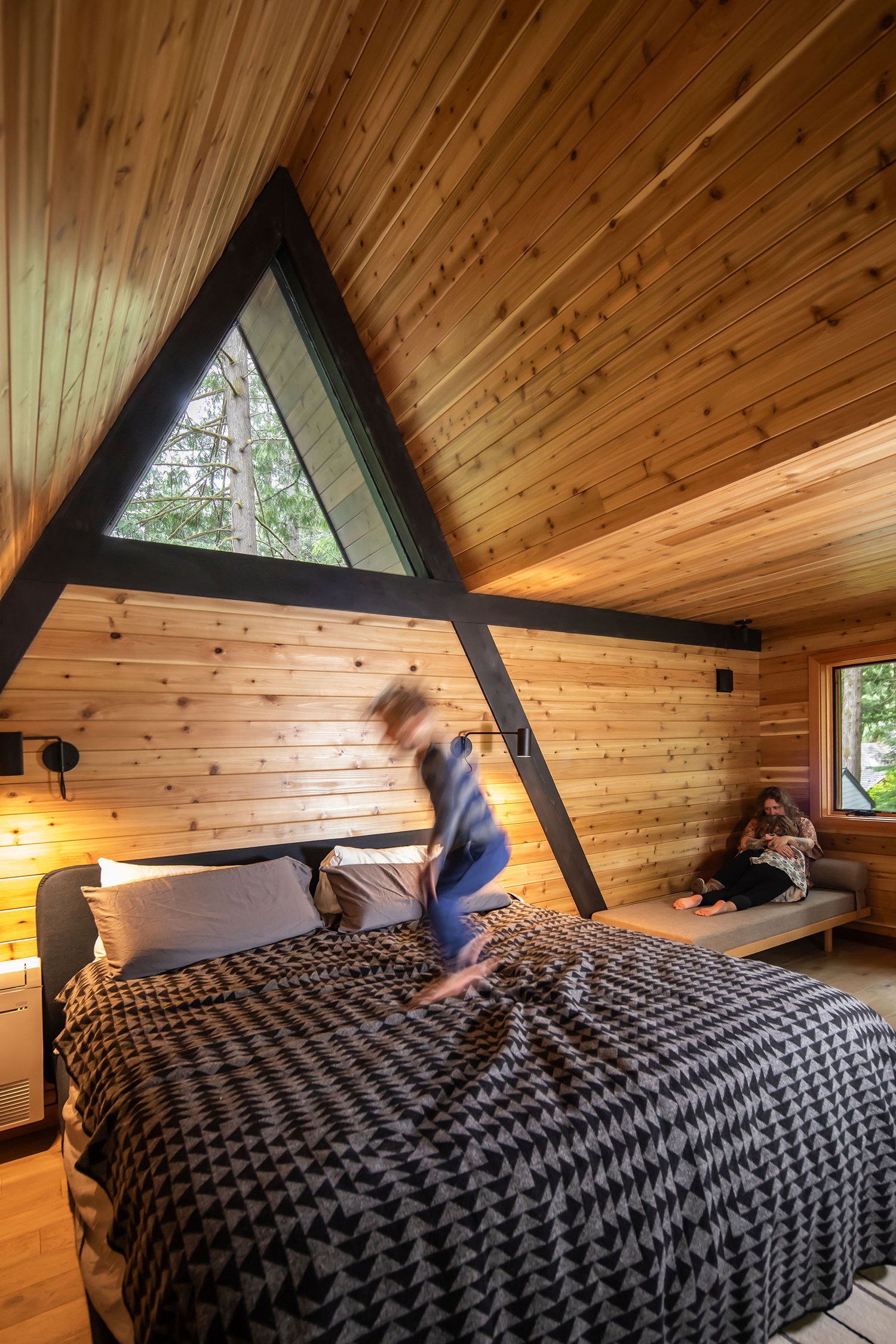 Bedroom in Puget Sound A-Frame by Artisan Group