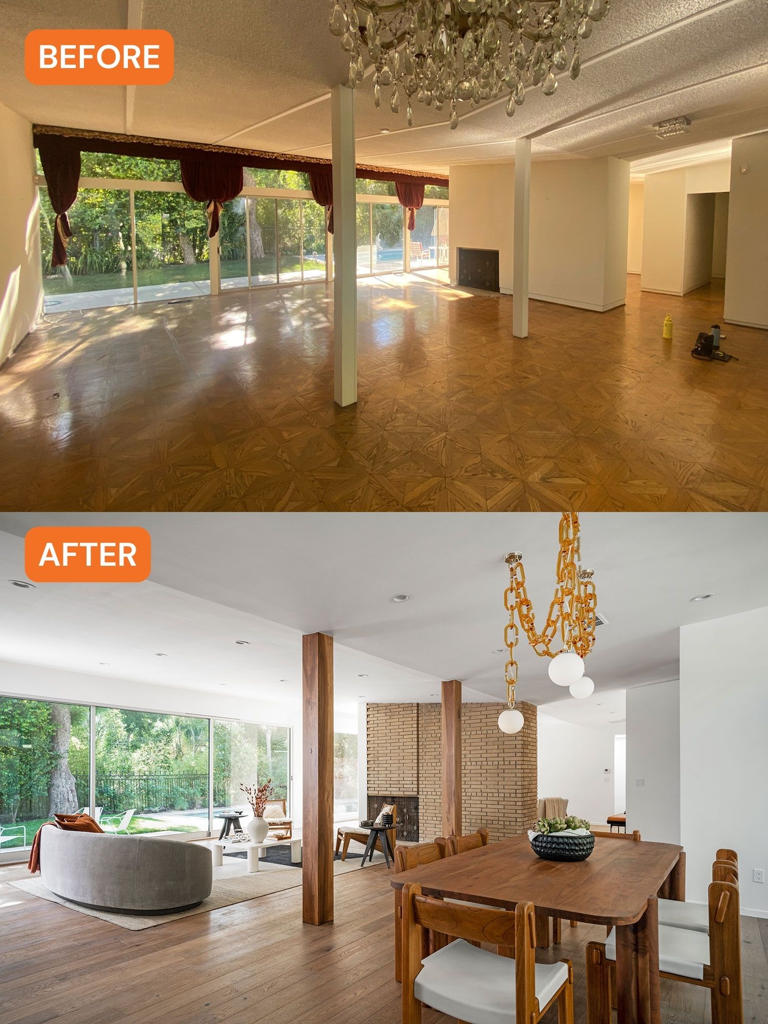 Before & After Living Room by Hollis Jordyn Design