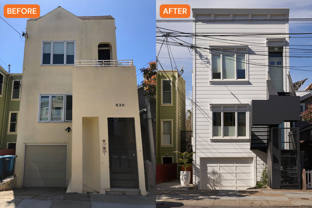 Before and After SF Exterior by Blue Truck Studio