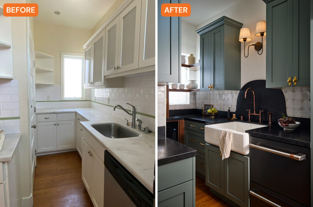 Before and After Sink SF Victorian Kitchen by Shiny Shed