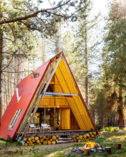 Sierra National Forest cabin with firewood