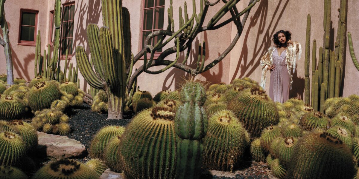 Zoe Saldaña at Lotusland