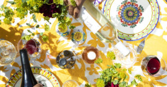 Dinner Table Overhead Wine Pour